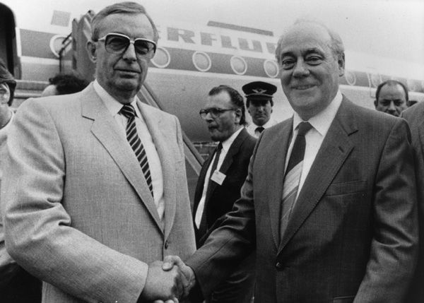 Ernst Breit and Harry Tisch in Düsseldorf (1985) 